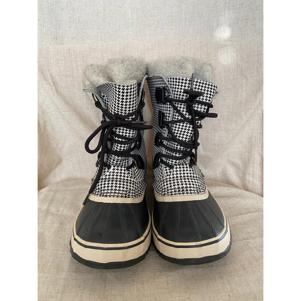 Sorel 1964 Pac Houndstooth Waterproof Snow Women's Boots White Black Size 6 - Picture 2 of 11